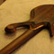 Black walnut neck of a Xylem custom ebony bass
