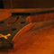 Fret markers on a bass guitar ebony fretboard