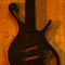 Fretless ebony bass guitar with ball scroll