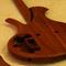 Single cutaway neck heel on a mahogany custom bass