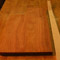 Back of a bass' mahogany body blank and maple neck blank