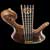 Xylem 5 string custom bass from the bottom with Hipshot Triple Lockdown bridge, Bartolini pickups and bookmatched macassar ebony top