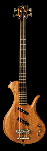 Single cutaway mahogany bass, short scale