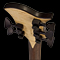 Headstock and locking tuners of the bass from the top