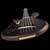 Back of the bass' body showing the figure of the bookmatched black walnut