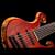 6 string maple bass neck with ebony fretboard, blood wood markers and limba binding