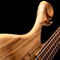 Mahogany veneer accent between top and core woods on a Xylem custom 4 string bass