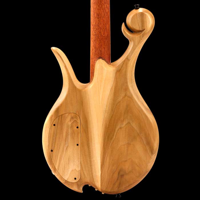 Custom 4 string bass body with string-thru design and Hipshot TransTone bridge 
