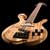 Front of a Xylem ball scroll on a custom 4 string bass