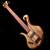 Front and back of the scroll on a black limba Xylem bass