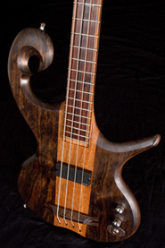 Proceed to view images of the 4 string fretted black walnut bass.
