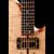 Blood wood neck shim and mahogany back of a custom guitar