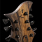 Headstock of the guitar including Hipshot locking tuners, Xylem logo inlay and Black Tusq nut