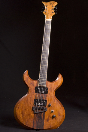 The custom guitar's entire front face