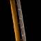 Guitar neck from the side and front showing ebony binding,rock maple stringer and core