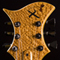 Lacewood veneered headstock with inlaid Xylem logo of ebony and cocbolo