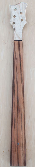Goncalo alves bass neck with Xylem headstock shape