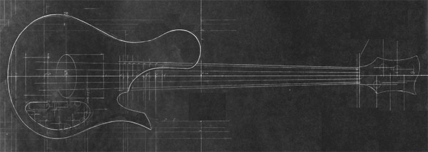 Single-cutaway 5-string Xylem bass design