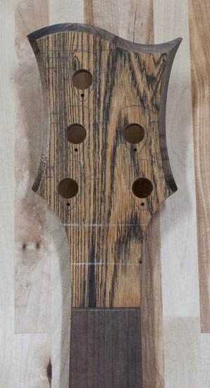 Back of a Xylem bass guitar headstock