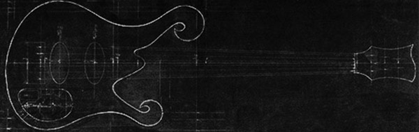 6 string fretless bass design, Delano pickups