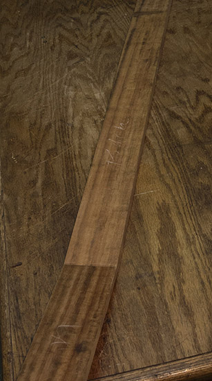 Tigerwood 6 string bass neck blank, back
