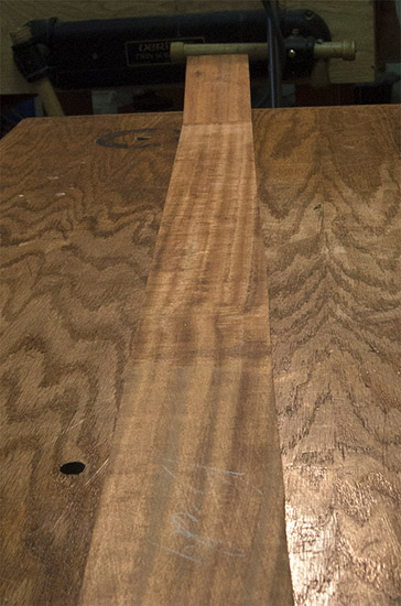 Goncalo alves 6 string bass neck blank with flame figure