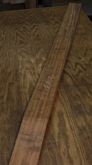 Tigerwood 6 string bass neck blank
