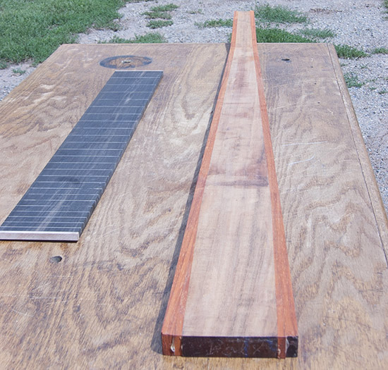 Goncalo alves and padauk neck for a 6 string bass