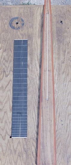 Fretless 6 string bass neck and lined ebony fingerboard