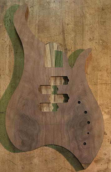 Custom bass body with Vester Argus shape
