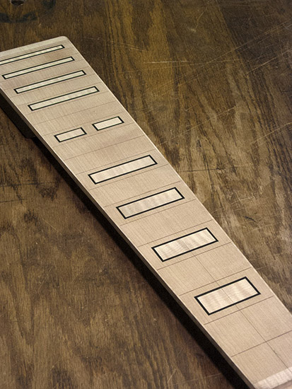 8-string bass neck with maple block inlays