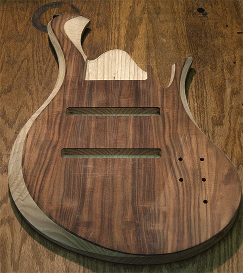 8 string bass guitar with Patagonian rosewood top, Delano pickup routes