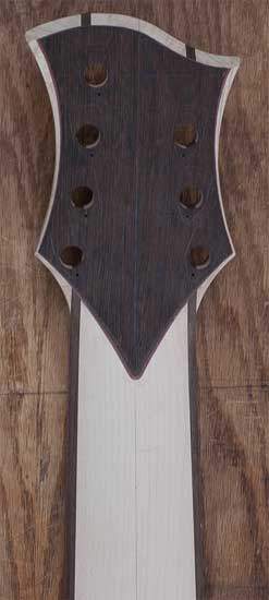 7-string bass neck with wenge/ash headstock, back