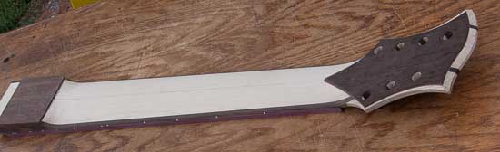 Custom 7-string bass neck, maple and wenge