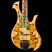 Stabilized burl top on flamed swamp ash bass guitar