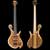 Short scale custom bass with ash body, bocote top, front and back