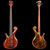 Lefty bloodwood/walnut bass with EMG pickups in P/J positions
