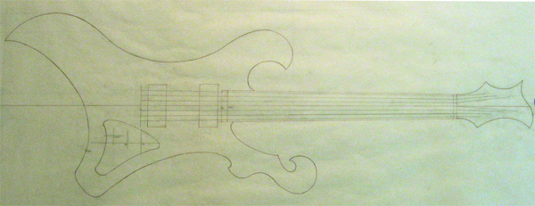 A Xylem 7 string guitar design template