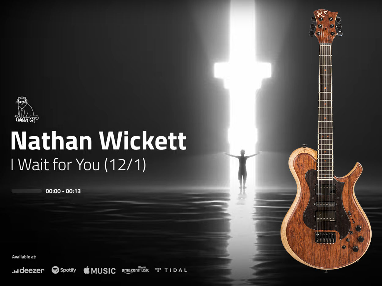 A cross of light and the Xylem Orianna guitar for Nathan Wickett's guitar single