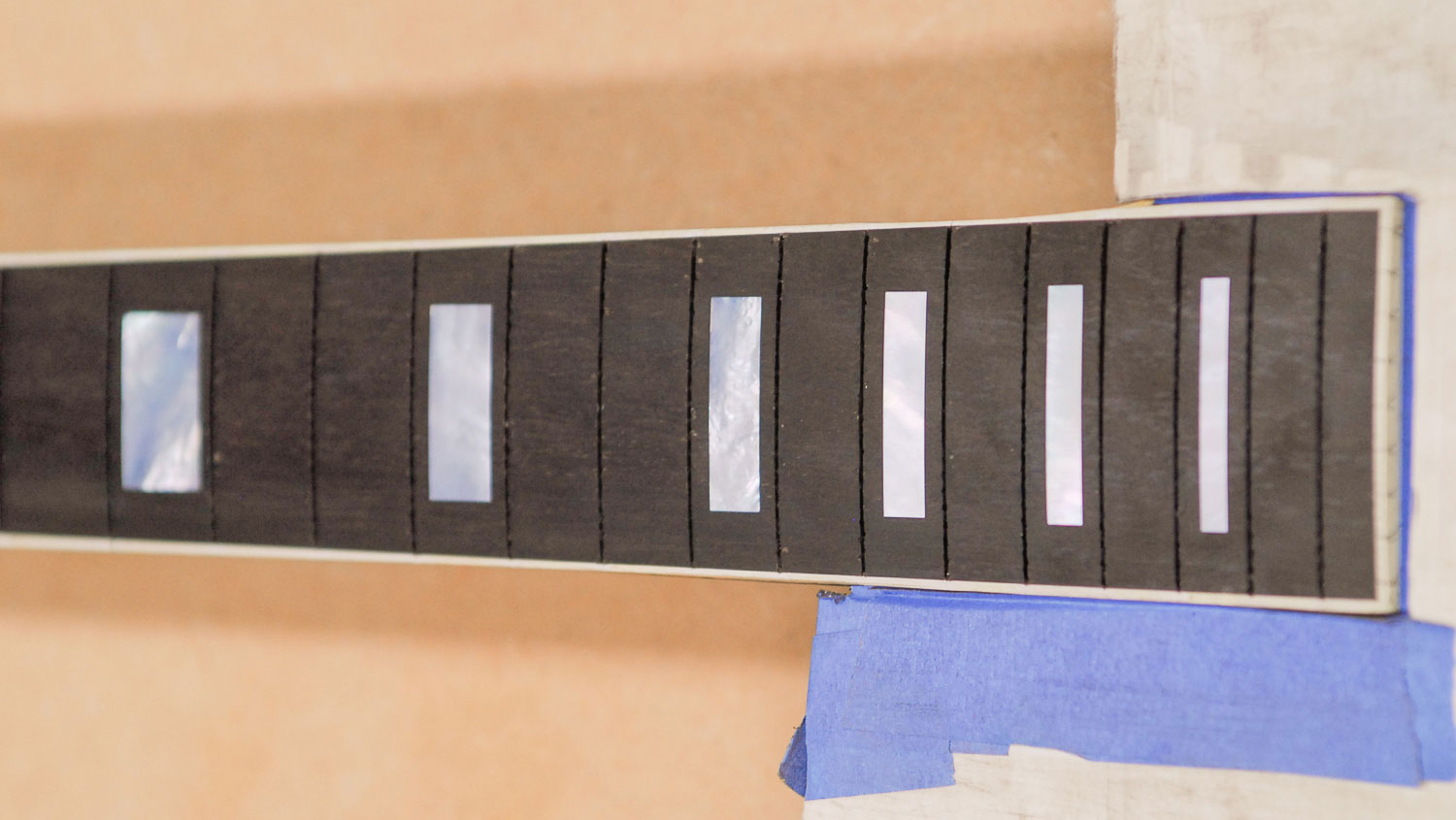 Gibson Les Paul neck with repaired fretboard chips