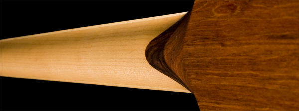 Quarter sawn custom guitar neck with a cocobolo shim